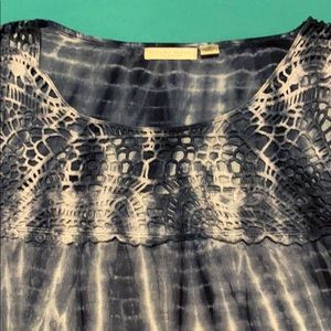 Studio West Apparel Lace yoke tie dyed top